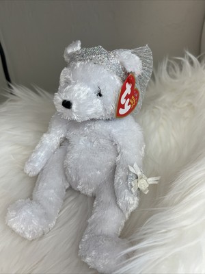 TY Beanie Baby ~ BRIDE  Wedding Bears #4528  New from 2002 Retired