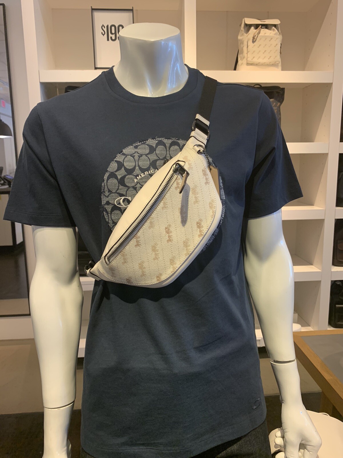 coach convertible belt bag with horse and carriage print