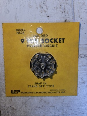 VINTAGE NOS WORKMAN ELECTRONIC PRODUCTS 9 PIN MOLDED SOCKET MODEL HS26