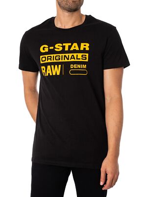 

Мужская футболка G-Star RAW с рисунком 8, черная, Черный, D14143-336-6484