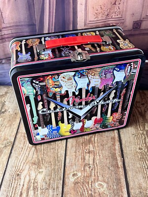 Hal Leonard Fender Stratocaster Custom Shop Metal Lunchbox Aquarius Guitars Tin
