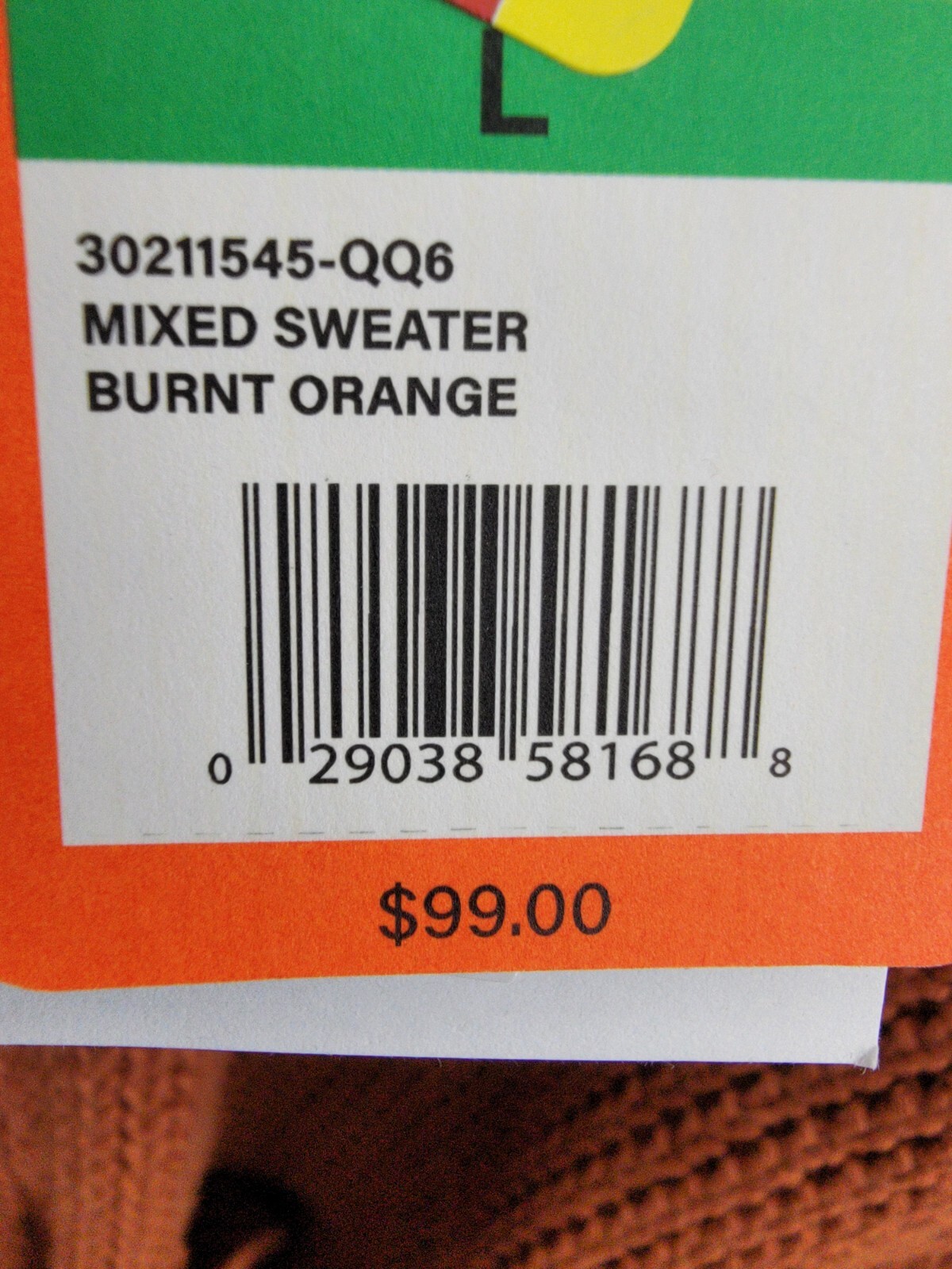 Bass Outdoor Quarter-Zip Long Sleeve Pullover Patch Sweater Men's L Burnt Orange - Picture 17 of 17