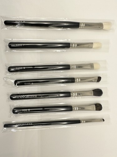 Hakuhodo 7 PCS Hand Crafted Makeup Eye Shadow Brushes- Animal hair bristle