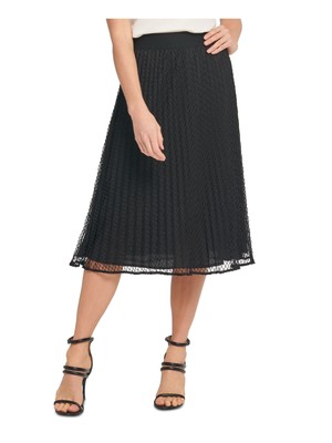 

Женская черная плиссированная юбка ниже колена DKNY для работы, Черный