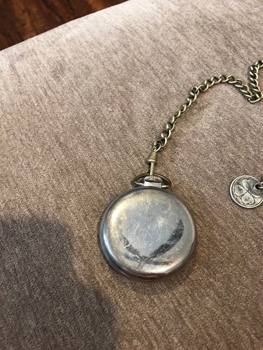 Westclox Scotty Mechanical Wind Up Vintage Pocket Watch shock resistant Working