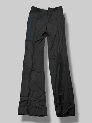 $1370 Pallas Paris Women's Black Wool Flared Tuxedo Trouser Pants Size 36