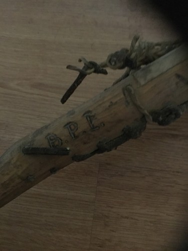 Vintage Antique 44 Inch Long Wooden Lacrosse Stick With Leather Webbing