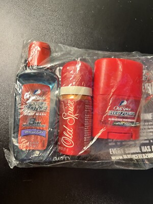 Vintage Old Spice End Zone Travel Size Body Wash Body Spray Deodorant Glacial