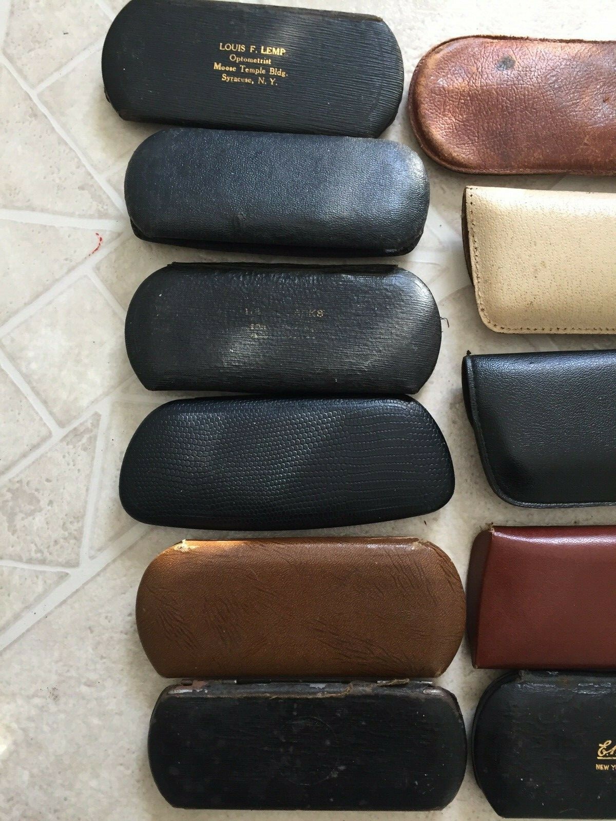 Lot Of 10 Antique/Vintage Eyeglass Cases 10