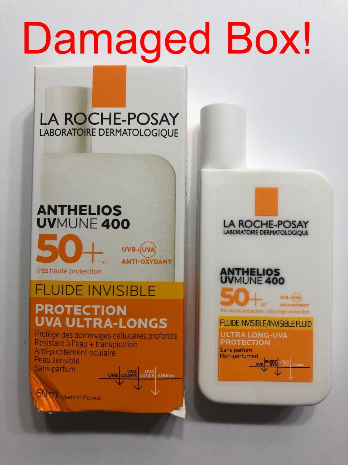 La Roche Anthelios UVmune 400 Invisible Fluid SPF50+ 50ml Fragrance Free Ex 1/27