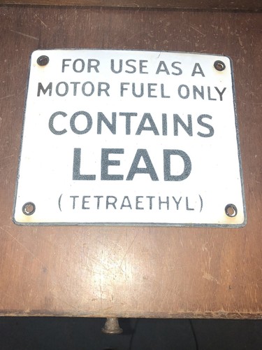 ORIGINAL PORCELAIN VISIBLE GAS PUMP SIGN PLATE TETRAETHYL STANDARD SHELL GULF