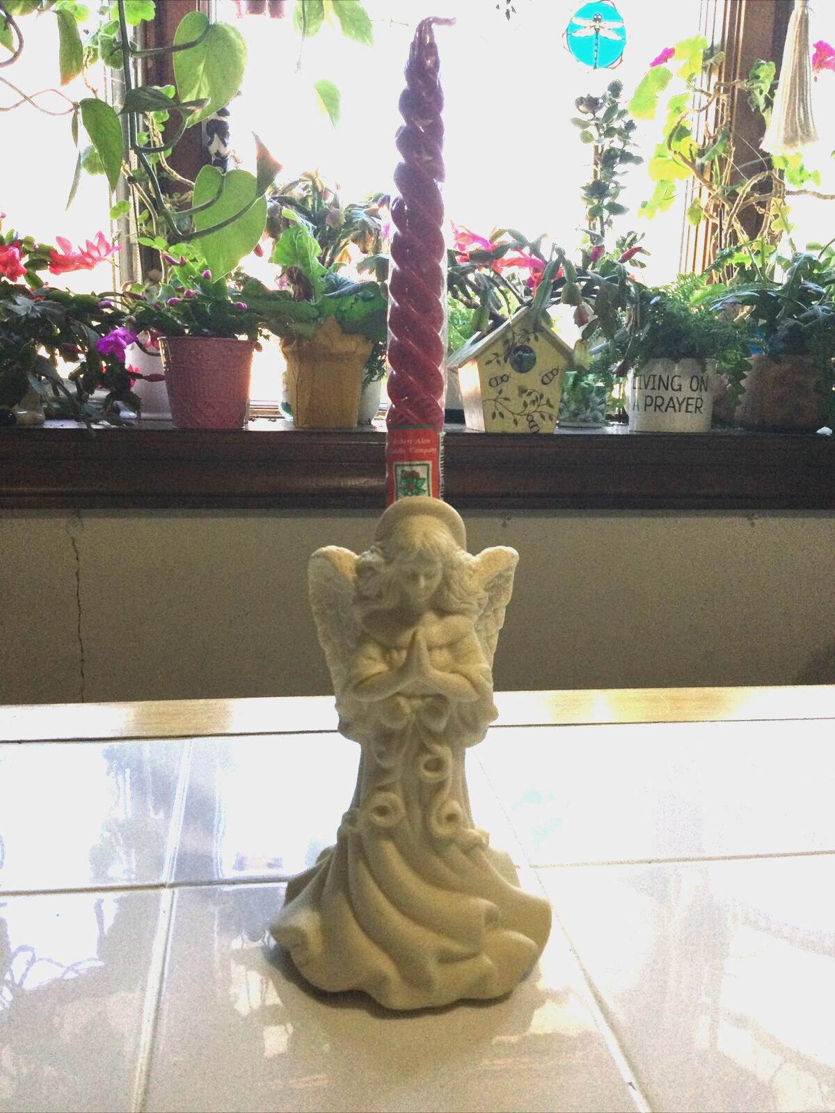 W/vtg 8&rdquo; Red Spiral Candle, Sealed
