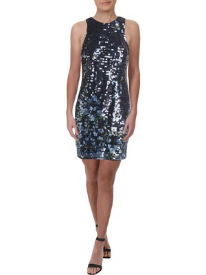 

Женское синее коктейльное платье AIDAN MATTOX без рукавов с коротким боди-кон, Синий