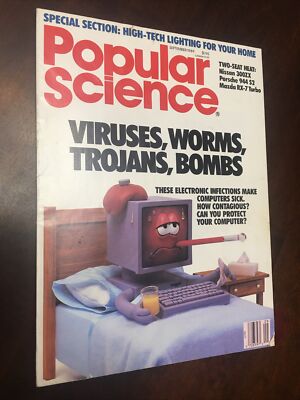 Popular Science Magazine September 1989 Viruses Worms Trojans Bombs Computers CO