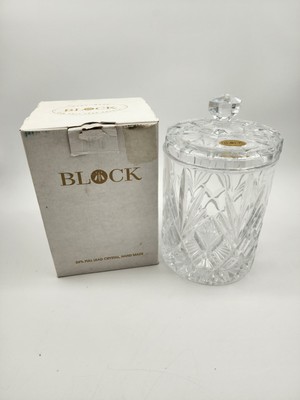 BLOCK Hand Made 24% Full Lead Crystal Victoria Biscuit Barrel W/ Lid