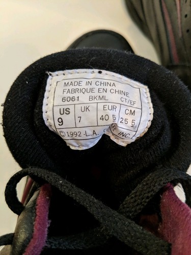 Vintage 1992 LA GEAR Sneakers BLACK/BLUE/PURPLE Women's Size 9 EUC