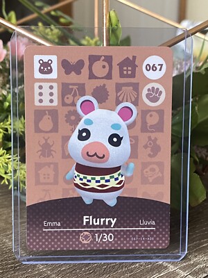 FLURRY #067 AUTHENTIC Animal Crossing Amiibo Card Series 1 Nintendo UNSCANNED!