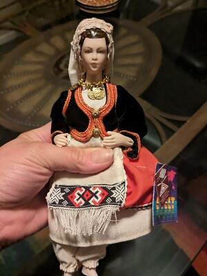 Evelt Hellenic handcrafted porcelain doll Greek Traditional Costume