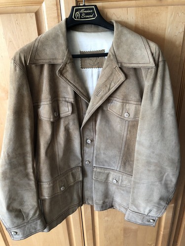 Vintage Mens Peters Buckskin Leather Jacket Coat With button