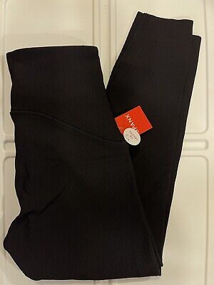 NWT Spanx Contour Ribbed Booty Boost Active Very Black 7/8 Leggings 50330R $118