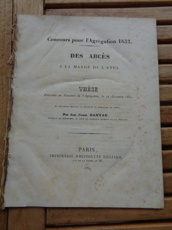 A.C. Danyau : Des AbcÃ¨S Ã  La Marge De L'Anus 1832