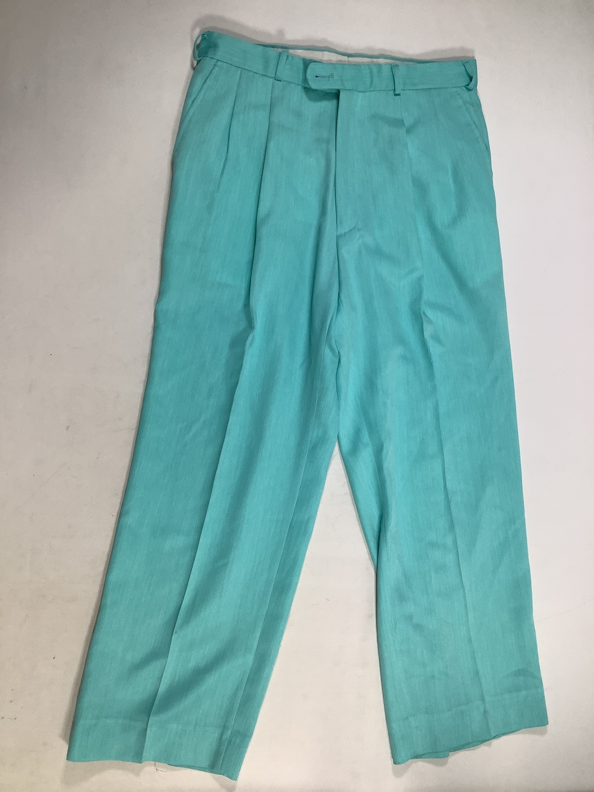 Mens Club International Blue Turquoise Dress Pants 33.5x29.5