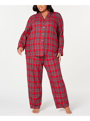 FAMILY PJs Intimates Красная хлопковая клетчатая пижама Pajamas Plus 3X