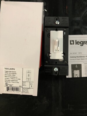 P&S TSDCL303PW TOGGLE SLIDE DIMMER CFL/LED S/P / 3-WAY 300W WHITE NEW in BOX