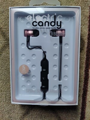 Electric Candy Bluetooth Headphones Earbuds Rose Gold, Magnetic, Handsfree