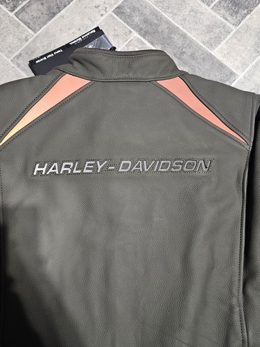 Pre-owned Harley-davidson Harley Davidson Men's Paradigm Triple Vent System 2.0 Leather Jacket 2024 Size M In Black/olive