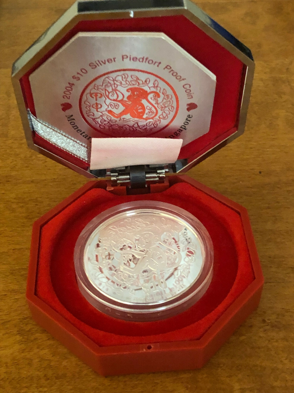 Singapore 2004 2oz 999 Fine Silver $10 Piedfort Proof Coin Singapore 2004 2oz 999 Fine Silver $10 Piedfort Proof Coin