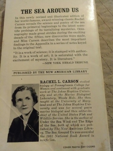 The Sea Around Us by Rachel Carson.  1961, paperback, acceptible