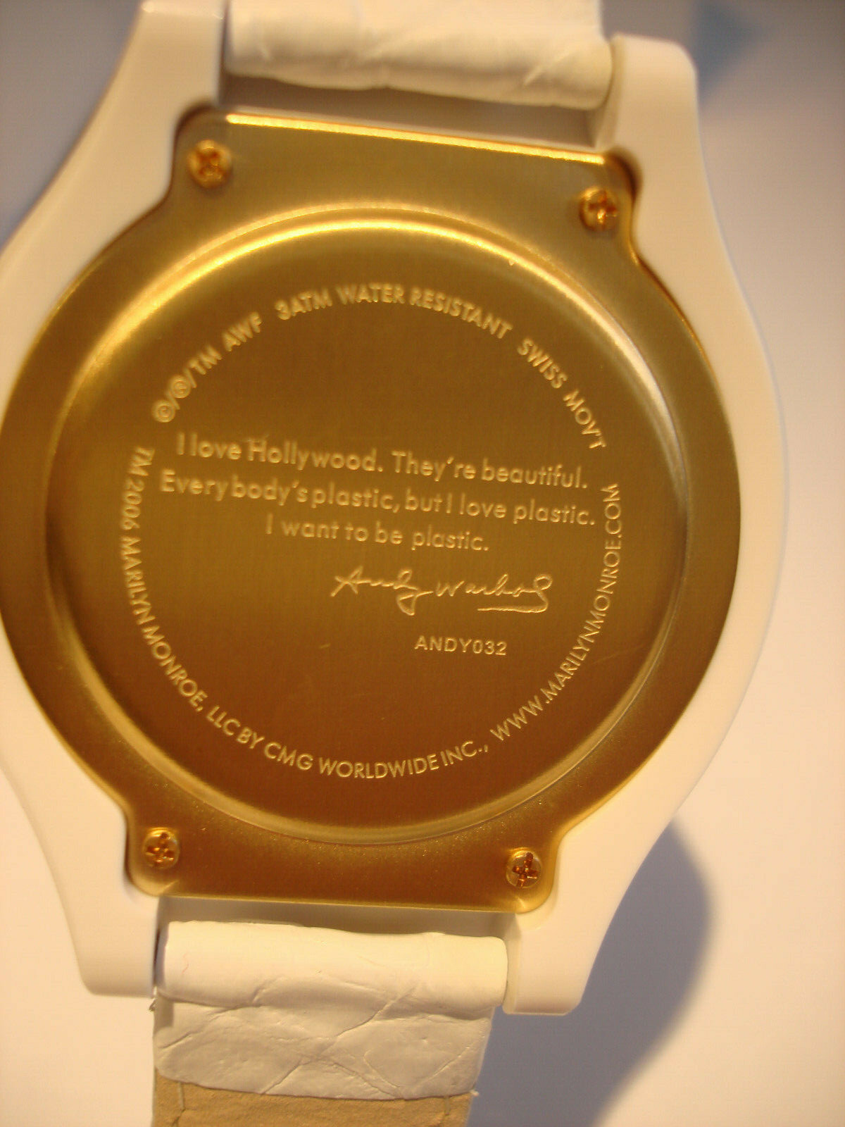 Marilyn Monroe Andy Warhol White Swarvoski Crystal Ladies Watch NIB