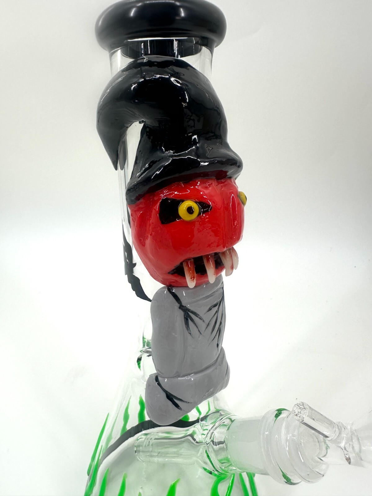 10" 14mm Glow 3D Monster Handprint Skull Bong Thick 5mm 14mm