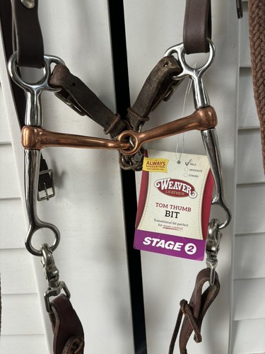 New Western Biothane Horse Bridle W/ New Weaver Bit & Bar J Nylon Round Reins