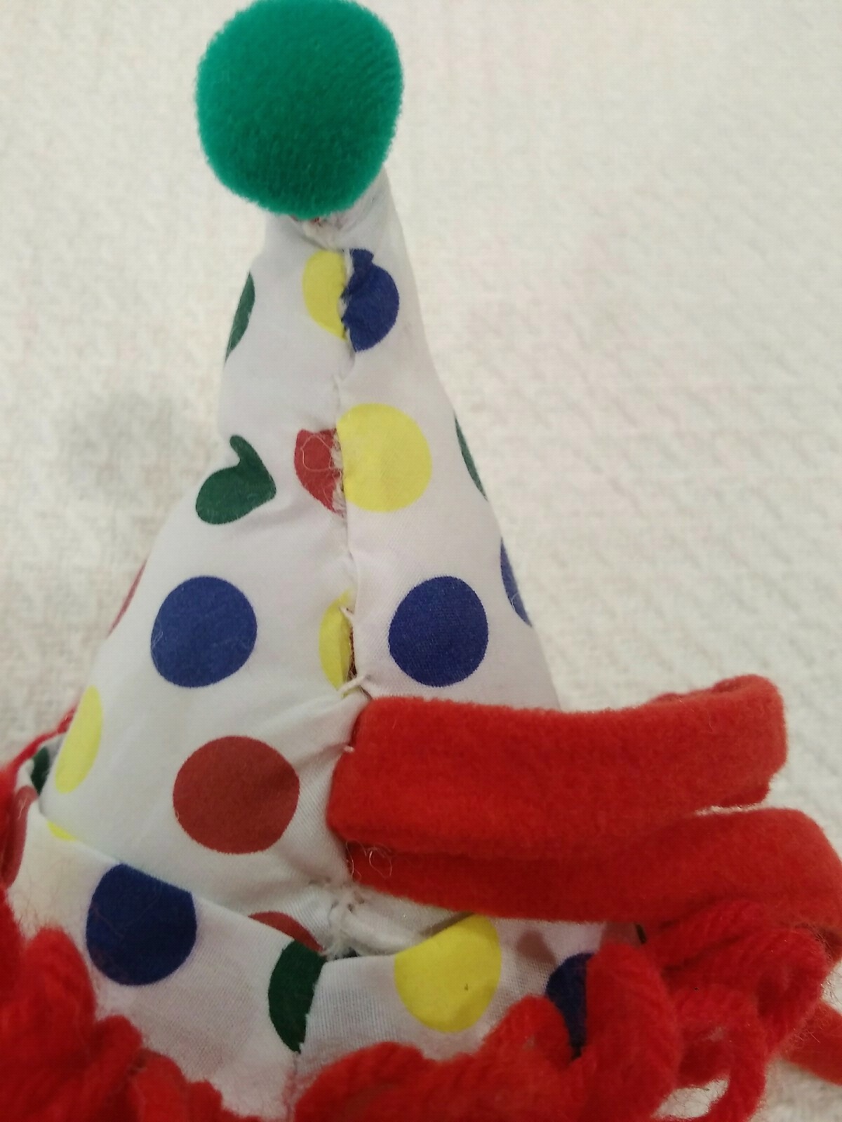 Vintage Kids II Clown Plush Musical Crib Toy Baby Stuffed Red Blue Polka Dot