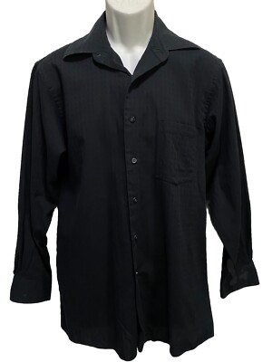 DKNY Black Long Sleeve Button Down Pocket Shirt Size M (15.5  32-33)