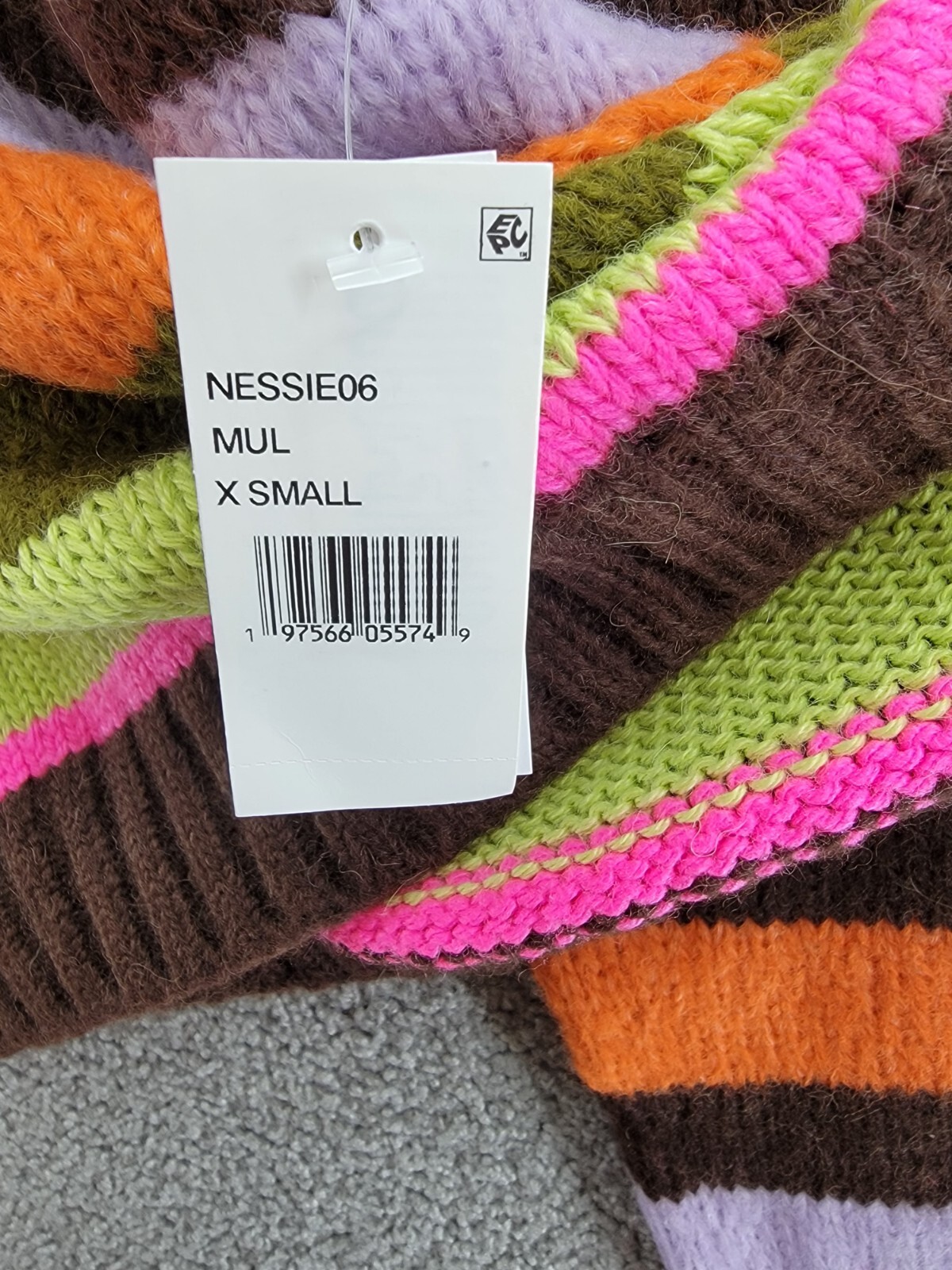 Velvet By Graham & Spencer Striped Knit Crewneck Sweater Women's XS Multi L/S - Picture 15 of 15