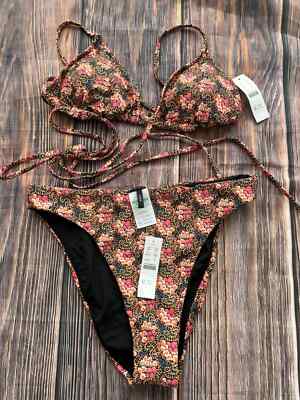 J Crew Floral Multi-colored Two-Piece Bikini, Size Small