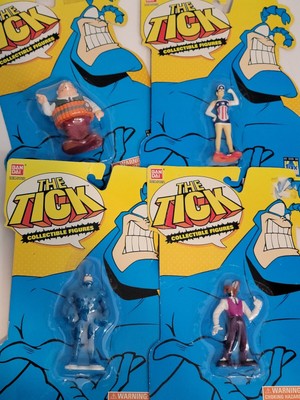Set of 4   THE TICK Collectible Figures by Bandai 1994 - New Sealed, PVC