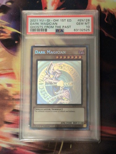 Dark Magician 1st Edition PSA 10 Ghost Rare GFTP-EN128 Yu-Gi Dark Magician 1st Edition PSA 10 Ghost Rare GFTP-EN128 Yu-Gi