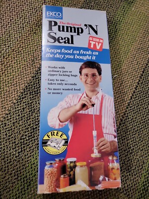As Seen On TV The Original Pump 'N Seal 1994 Rare Vintage Ekco NIB Jars Zip Lock