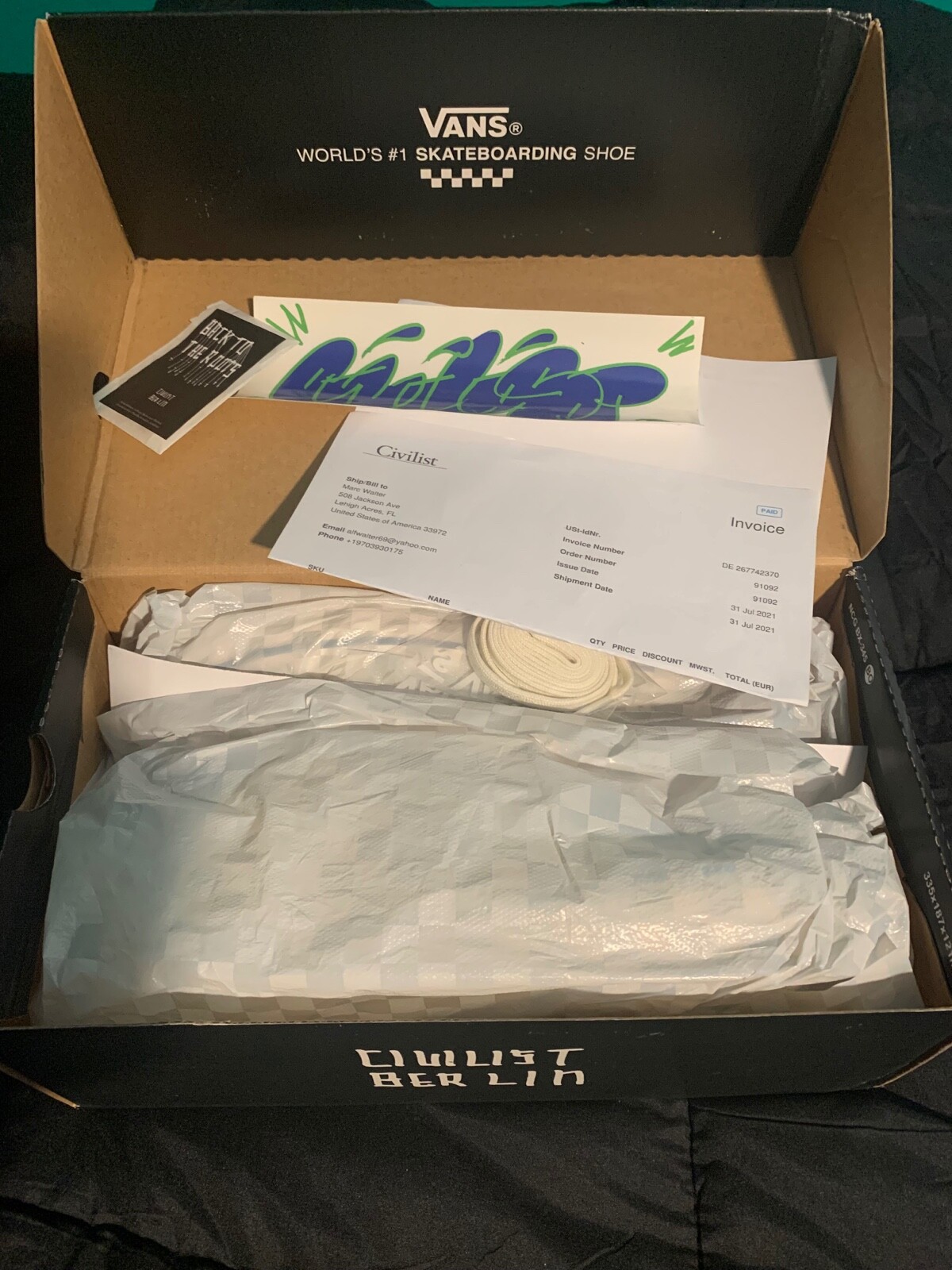Pre-owned Vans X Civilist Snow White Berlin Skate Sk8-low Sneakers Limited-edition