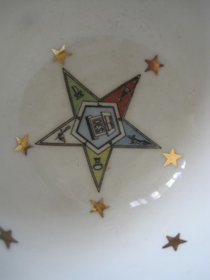 Masonic Dishes Cup Saucer Salad Lefton OES