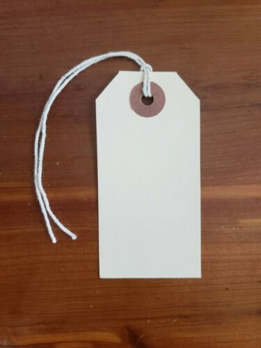 Manila Tags w/ String Shipping Hang Label Pre Strung Scrapbook Size 1 2 3 4 5 6