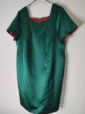 Vintage After Dark plus size emerald green satiny dress size 24 polyester Formal