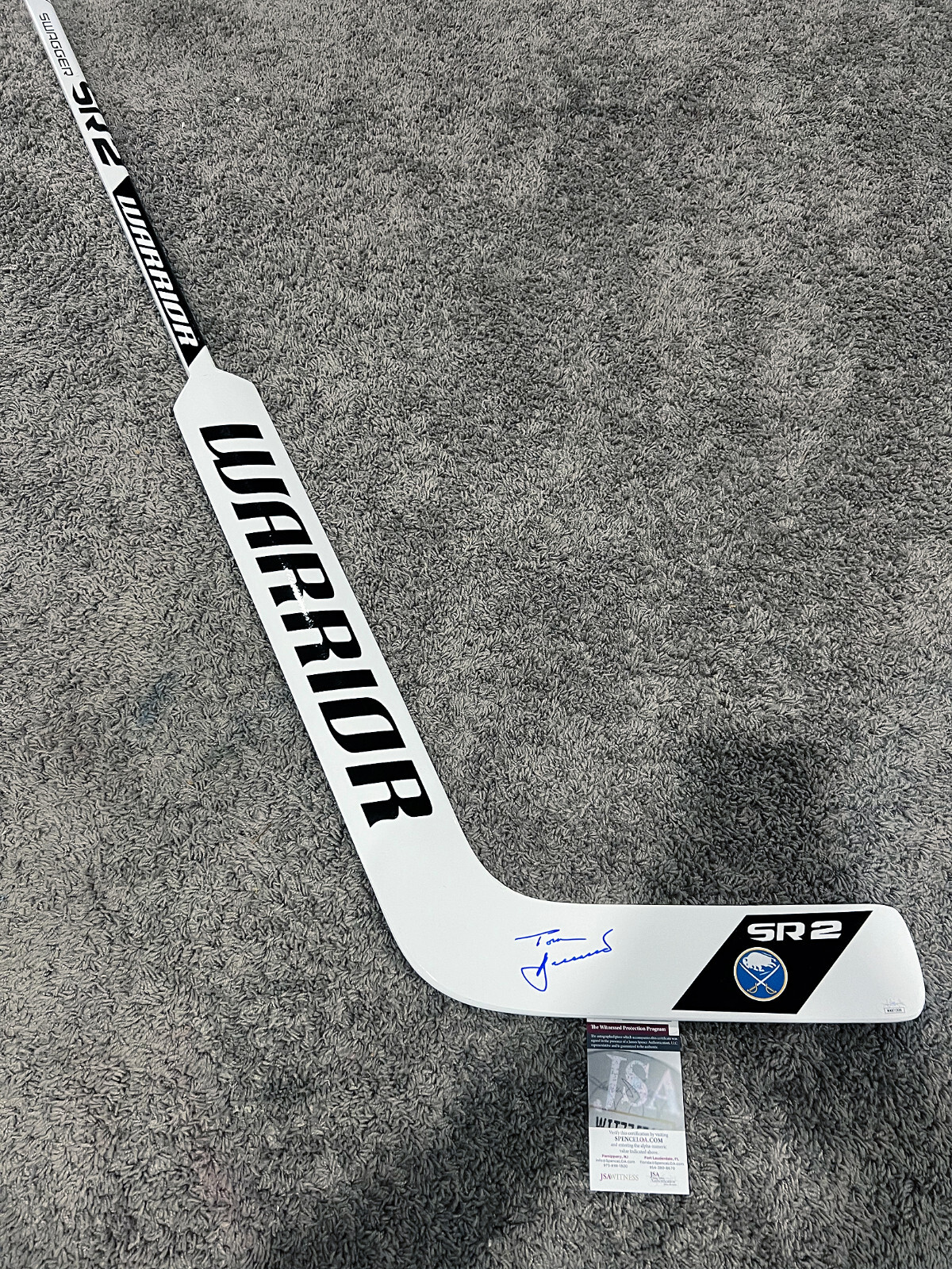 トム TOM BARRASSO Buffalo Sabres SIGNED Autographed Goalie Hockey Stick