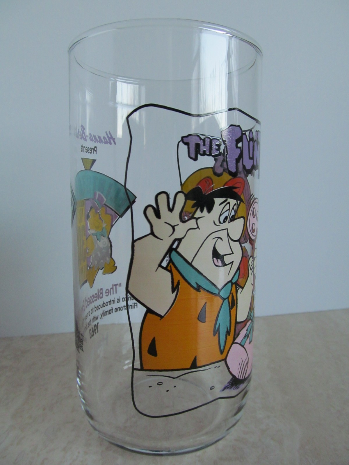 1991 HARDEE'S Promo FLINTSTONES Collectible Glass 