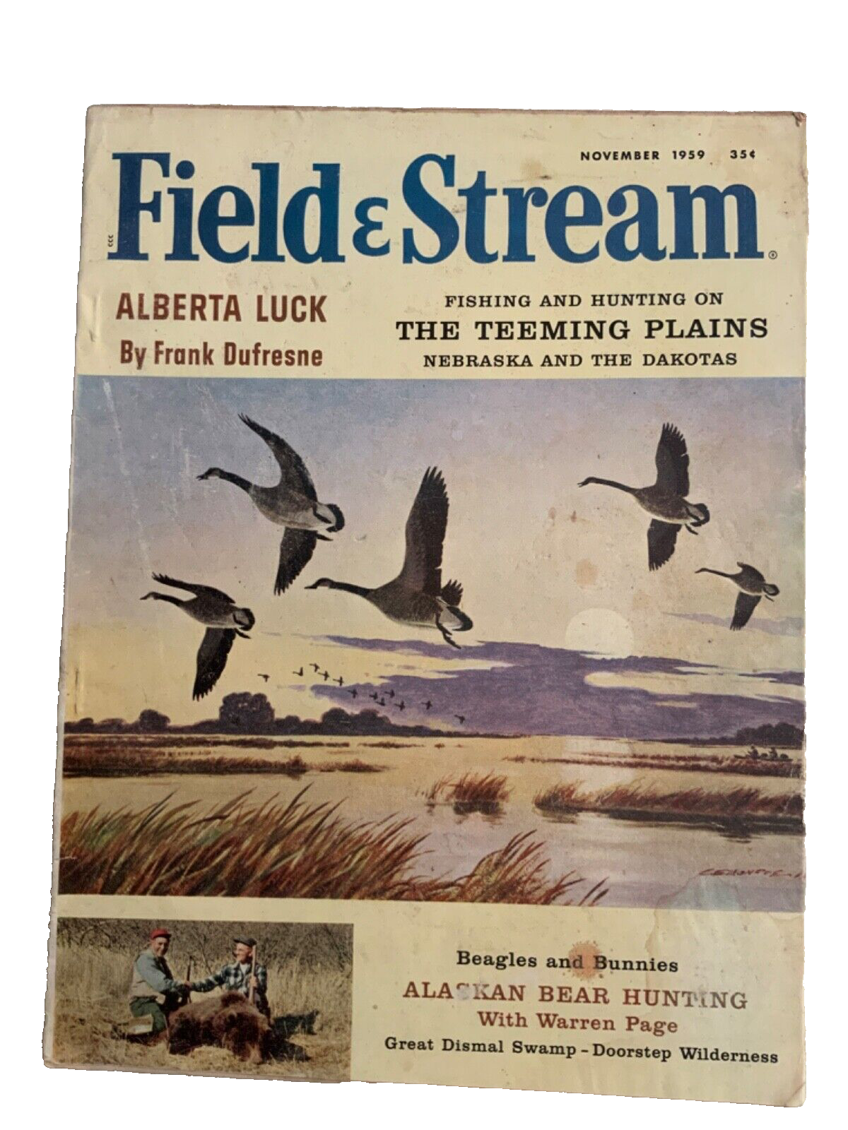 November 1959 Field & Stream Magazine Alberta Luck The Teeming