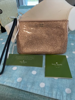 NWT Kate Spade Mavis Bethann Wristlet Pink Glitter
